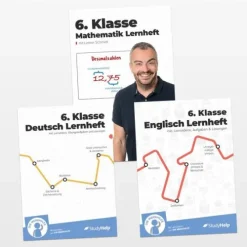6. Klasse Hauptfächer Set komplett (Mathe, Deutsch, Englisch) / Lernheft, Übungsheft / Rechnen, Rechtschreibung, Übungen, Grammatik-StudyHelp Sale