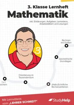 3. Klasse Mathematik Lernheft mit Lernvideos von Lehrer Schmidt Sale