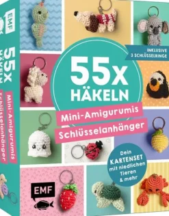 Edition Michael Fischer 55 x häkeln - Mini-Amigurumis Schlüsselanhänger: Dein Kartenset mit niedlichen Tieren & mehr Online