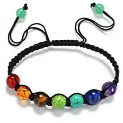 Armband Baumwolle, Chakra Edelsteine,-Saraswati Discount