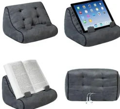 Bookcouch Grau | Lesekissen für Bücher und Tablets | Buchständer | Tablethalter | Lesehillfe | Deutsche Ausgabe-Bookchair Vertrieb Discount