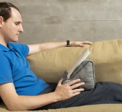 Bookcouch Grau | Lesekissen für Bücher und Tablets | Buchständer | Tablethalter | Lesehillfe | Deutsche Ausgabe-Bookchair Vertrieb Discount