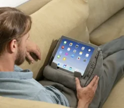 Bookcouch Grau | Lesekissen für Bücher und Tablets | Buchständer | Tablethalter | Lesehillfe | Deutsche Ausgabe-Bookchair Vertrieb Discount