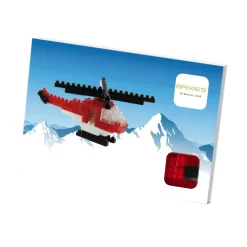 BRIXIES 220048 - Postkarte Helikopter, 3D Konstruktionsbausatz aus Ministeinen, 80 Teile-Schäfer Toy Company GmbH