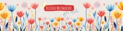 Butzon & Bercker Glaswindlicht mit Blumenmotiv Ø 6,5 cm - farbig bedrucktes Windlicht, Lieferung mit Teelicht, liebevolles Geschenk für Mut und Zuversicht, Geschenkverpackung