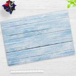 Cover-your-desk Schreibtischunterlage für Kinder und Erwachsene Blaue Holzbretter im Vintage-Look, aus hochwertigem Vinyl , 60 x 40 cm New