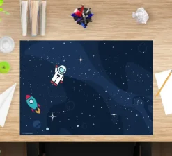 Schreibtischunterlage für Kinder und Erwachsene Astronaut im Weltraum, aus hochwertigem Vinyl , 60 x 40 cm-Cover-your-desk