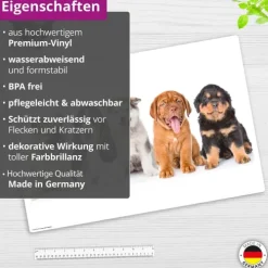 Cover-your-desk Schreibtischunterlage für Kinder 5 süße Hundewelpen, aus hochwertigem Vinyl , 60 x 40 cm Hot