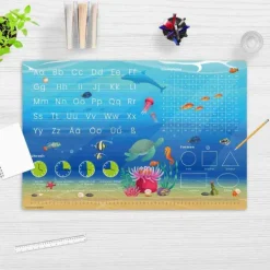 Cover-your-desk Schreibtischunterlage für Kinder Lernunterlage Einschulung, Unterwasserwelt Optik, aus hochwertigem Vinyl, 60 x 40 cm Best