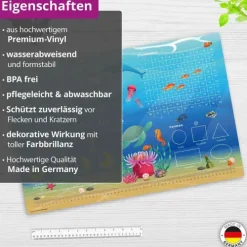 Cover-your-desk Schreibtischunterlage für Kinder Lernunterlage Einschulung, Unterwasserwelt Optik, aus hochwertigem Vinyl, 60 x 40 cm Best