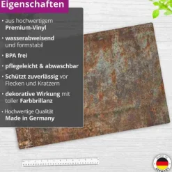 Cover-your-desk Schreibtischunterlage für Kinder und Erwachsene Stahlplatte Industrial Optik, aus hochwertigem Vinyl , 60 x 40 cm New