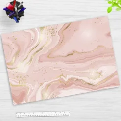Cover-your-desk Schreibtischunterlage für Kinder rosafarbener Marmor mit Goldadern, aus hochwertigem Vinyl , 60 x 40 cm Clearance