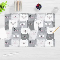 Cover-your-desk Schreibtischunterlage für Kinder und Erwachsene Katzen-Konferenz, aus hochwertigem Vinyl , 60 x 40 cm Hot