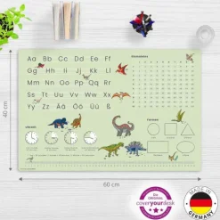 Cover-your-desk Schreibtischunterlage für Kinder LernunterlageEinschulungverschiedene Designs, ABC, 1x1, Uhrzeiten, aus hochwertigem Vinyl, 60 x 40 cm Clearance