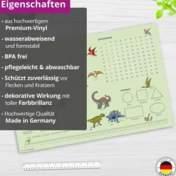 Cover-your-desk Schreibtischunterlage für Kinder LernunterlageEinschulungverschiedene Designs, ABC, 1x1, Uhrzeiten, aus hochwertigem Vinyl, 60 x 40 cm Clearance