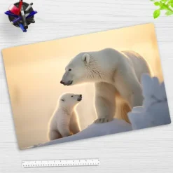 Cover-your-desk Schreibtischunterlage für Kinder Eisbär Baby mit Mama, aus hochwertigem Vinyl, 60 x 40 cm Outlet