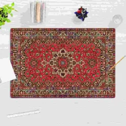 Cover-your-desk Schreibtischunterlage für Kinder und Erwachsene Orientalischer Teppich in rot, aus hochwertigem Vinyl , 60 x 40 cm
