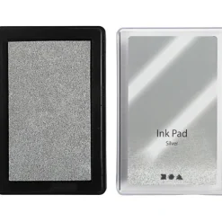 Stempelkissen, H 2 cm, Größe 9x6 cm, Silber, 1 Stk-Creativ Company Best