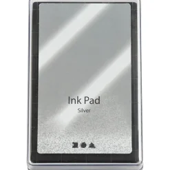 Stempelkissen, H 2 cm, Größe 9x6 cm, Silber, 1 Stk-Creativ Company Best