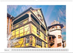 Calvendo Das malerische Colmar im Elsass (Wandkalender 2026 DIN A2 quer), Monatskalender New