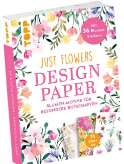 Design Paper Just Flowers A6 mit Blumen-Stickern-frechverlag GmbH Clearance