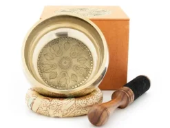 Dhyani-Klangschale mit bedruckter Geschenkbox mit Zubehör-Klangschalen-Center New