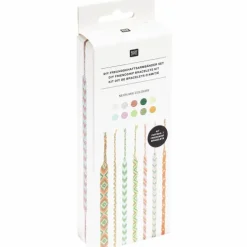 Rico Design GmbH & Co.KG DIY Freundschaftsarmbänder Set, Neon Mix, 10 x 8 m Stickgarn in 10 verschiedenen Farben, 100 % Baumwolle und Neon 100% Polyester