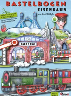 Eisenbahn basteln Bastelbogen Ausschneidebogen zum Spielen-Atelier Color Sale