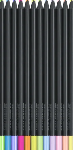 Faber-Castell Buntstifte Black Edition Neon + Pastell 12er Set