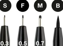 Faber-Castell Tuschestift PITT Artist Pens Black 4er Set Hot
