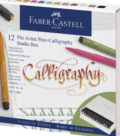 Faber-Castell Tuschestift Pitt Artist Pen Calligraphy Studio 12er Atelierbox Sale
