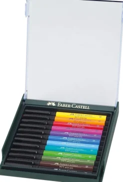 Faber-Castell Tuschestift PITT Artist Pen Brush 12er Set Basis Farben Best