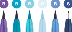 Faber-Castell Tuschestifte Pitt Artist Pens Lettering, 6er Set Blautöne Online