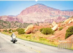 Calvendo Fernweh und Traumziele: Auf Motorrad-Tour in den USA (hochwertiger Premium Wandkalender 2026 DIN A2 quer), Kunstdruck in Hochglanz New