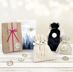 Adventskalender Buttons PERLMUTT 24er Set-Folia Best