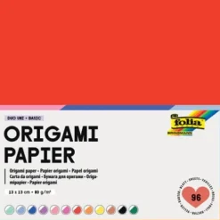 Faltblätter aus Origami Papier DUO UNI 80g/m², 13x13cm, 96 Blatt, farbig sortiert-Folia Clearance