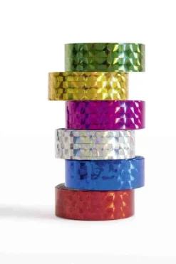 Folia Holo Tape BASIC, 12mmx2m, 6 Rollen, farbig sortiert New