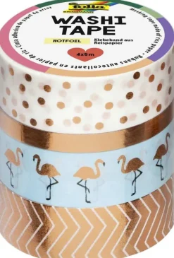 Washi-Tape 4er Set HOTFOIL ROSEGOLD, 3x 15mmx5m + 1x 5mmx5m-Folia Sale