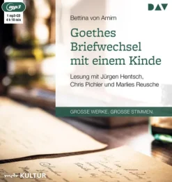 Der Audio Verlag, DAV Goethes Briefwechsel mit einem Kinde,1 Audio-CD, 1 MP3 Discount