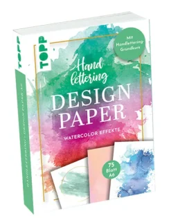 Frech Handlettering Design Paper Block Watercolor-Effekte A6 Discount