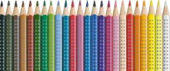 Faber Castell Holzfarbstifte Dünngrip, 24 Stück in Pappkarton Hot