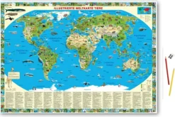 Illustrierte Weltkarte Tiere-Krüger & Schönhoff Verlag Online