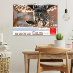 Calvendo Im Reich der Eulen (Wandkalender 2026 DIN A3 quer), Monatskalender