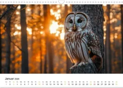 Calvendo Im Reich der Eulen (Wandkalender 2026 DIN A3 quer), Monatskalender