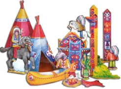 Atelier Color Indianer basteln Bastelbogen Ausschneidebogen mit Papierfiguren Sale