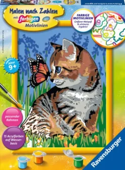 Katze mit Schmetterling. Malen nach Zahlen Serie D-Ravensburger Spieleverlag Sale