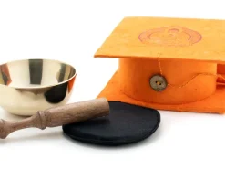 Kleine Klangschale mit hellem Klang in origineller Box mit Buddha-Aufdruck-Klangschalen-Center Online