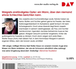 Maigret und die braven Leute, 4 Audio-CD-Der Audio Verlag, DAV Clearance