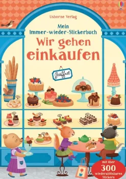 Usborne Verlag Mein Immer-wieder-Stickerbuch: Wir gehen einkaufen New