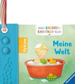 Mein Knuddel-Knautsch-Buch: flip&pop. Meine Welt (mit Pop-it Beißleiste); weiches Stoffbuch, waschbares Badebuch, Babyspielzug ab 0 Monate, Sensorik Spielzeug aus Silikon-Ravensburger Verlag Best